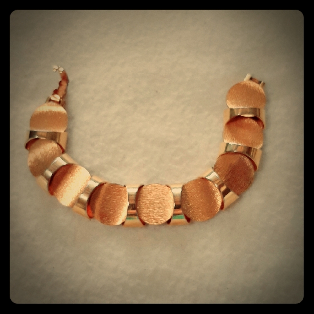 Vintage Kramer Brushed Gold Link Bracelet